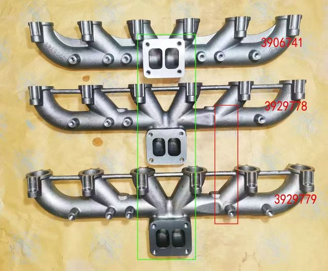Совместимо с Dongfeng Cummins 6CT / 6CTA - выпускной коллектор (3906741 / 3929778 / 3929779)